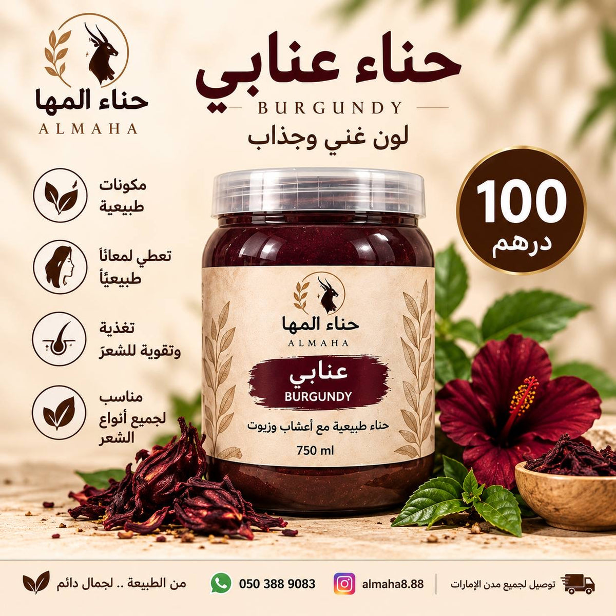 حناء عنابي العلاجية 750 مل
